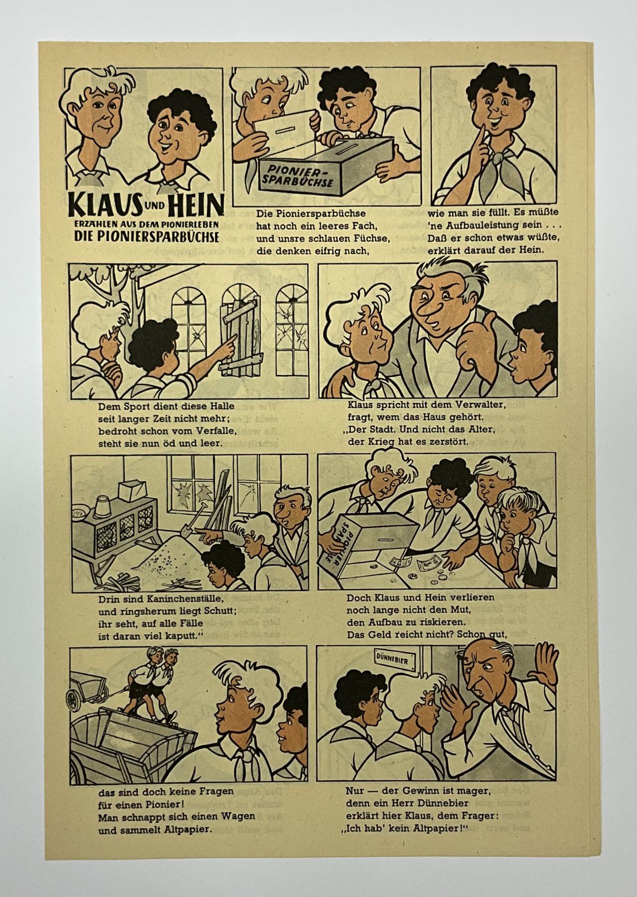 Beilage Digedags Nr. 33 "Die Pioniersparb&uuml;chse"