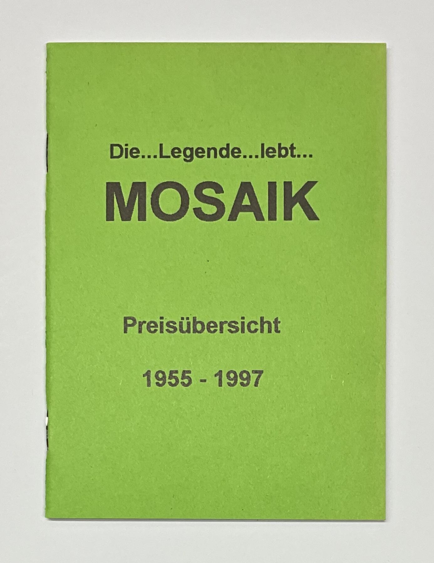 Preis&uuml;bersicht 1955-1997