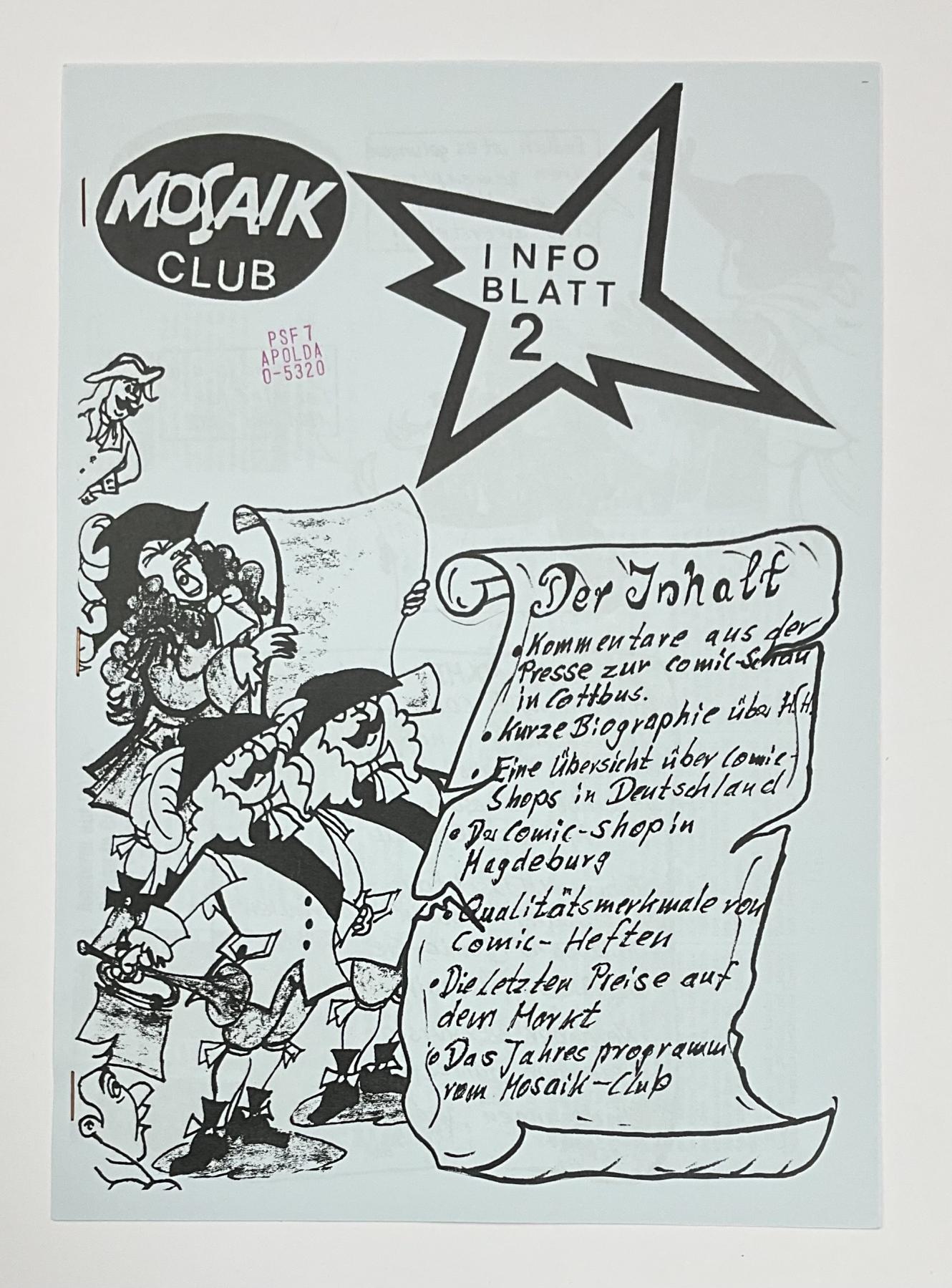 Mosaiker Info-Blatt Nr. 2/1 blau (1991)