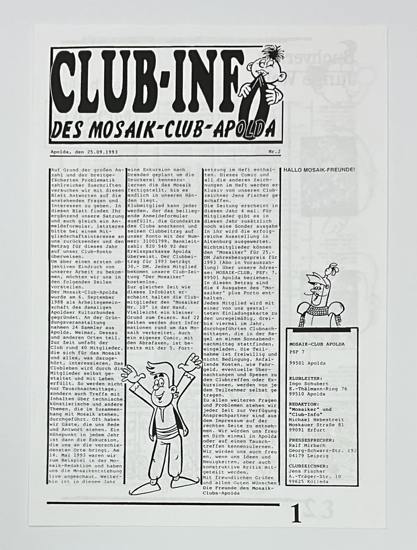 Fanzine Clubinfo Nr. 2/1
