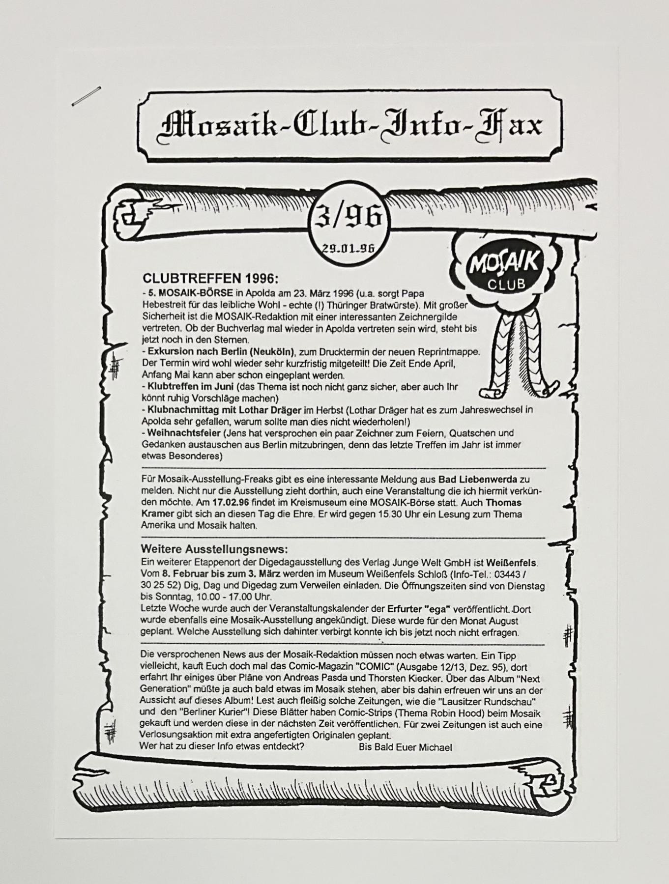 Kopie: Mosaik Clubinfo Fax 3/96 (A4)