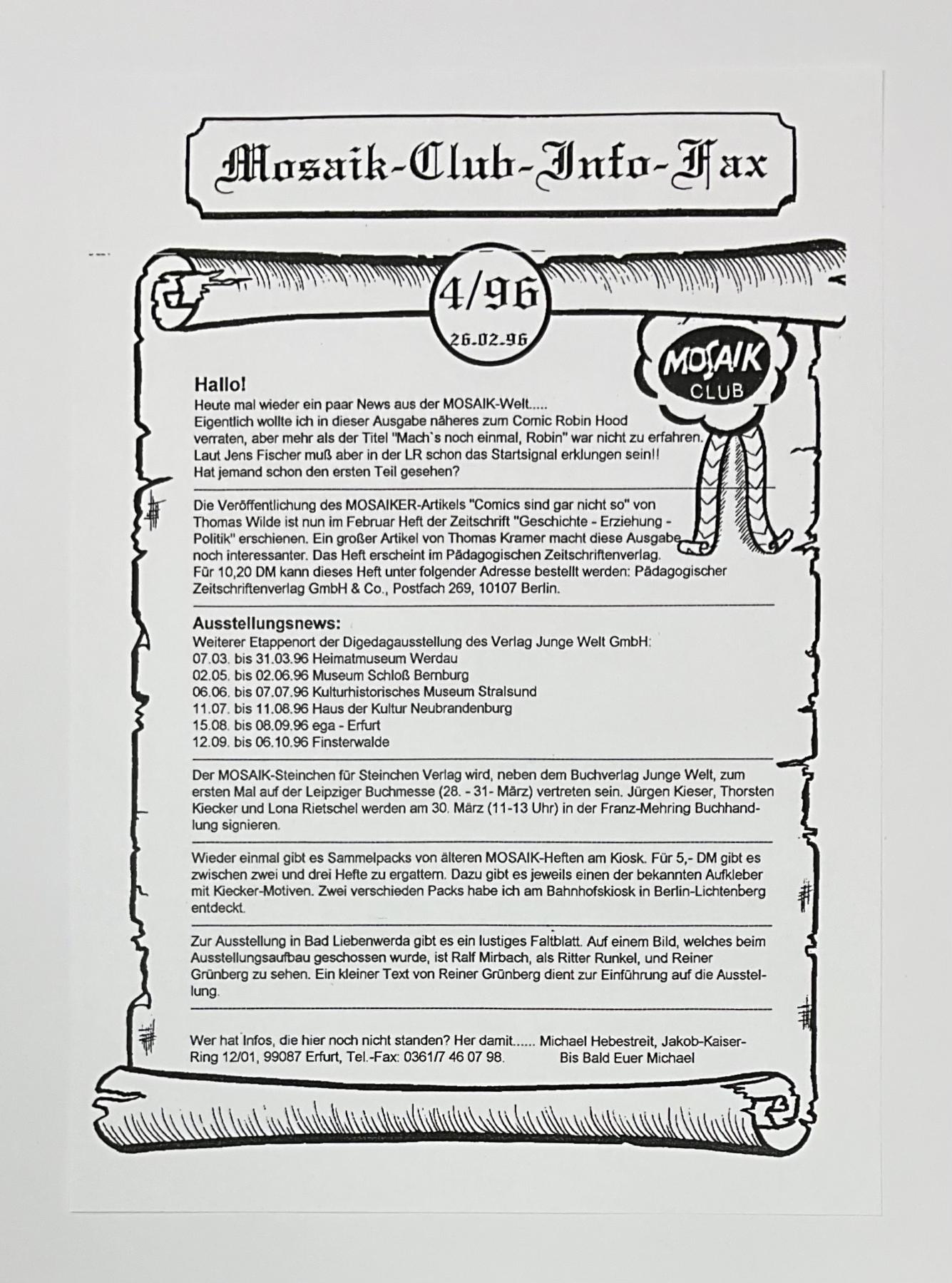 Kopie: Mosaik Clubinfo Fax 4/96 (A4)