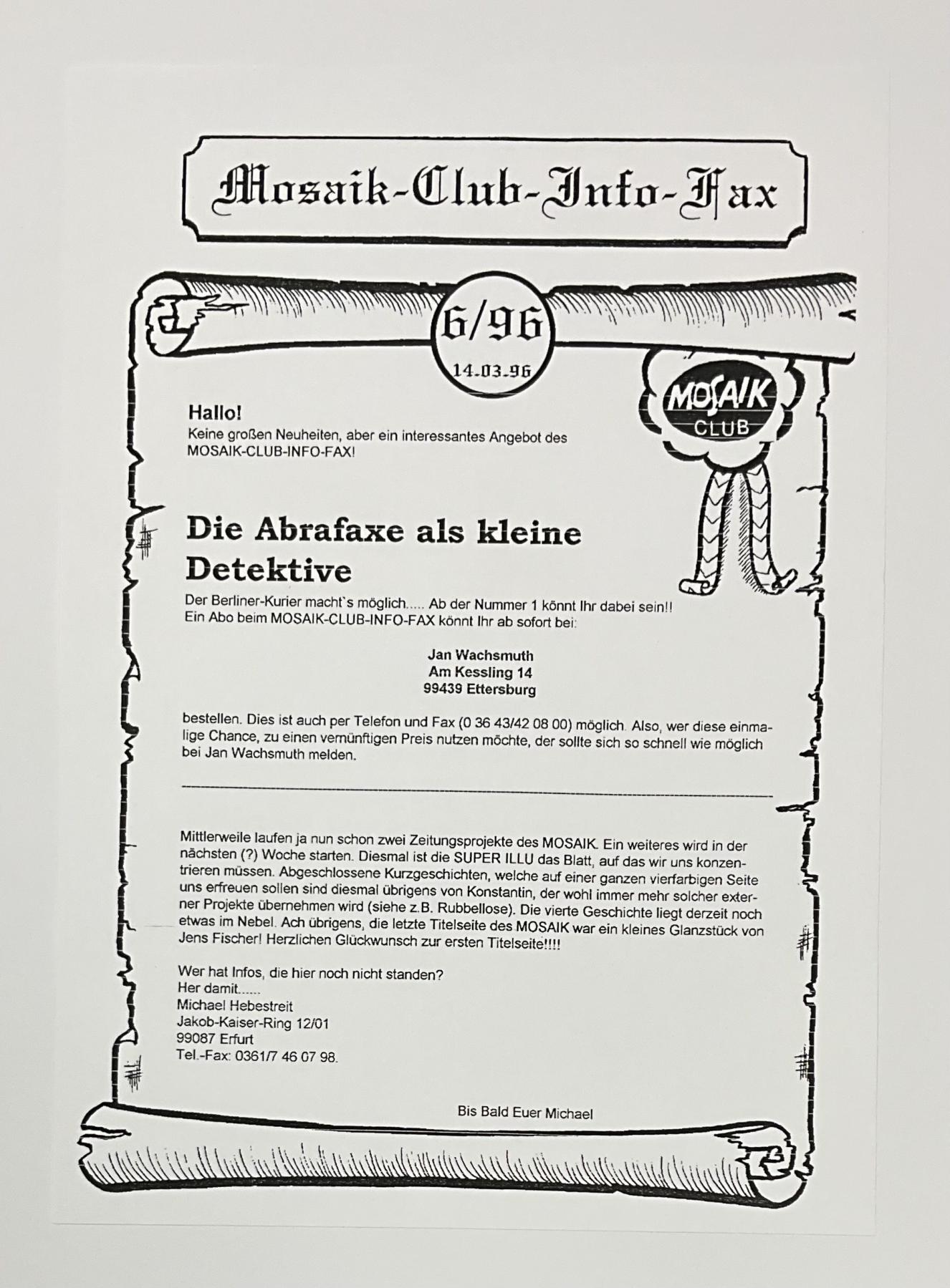Kopie: Mosaik Clubinfo Fax 6/96 (A4)