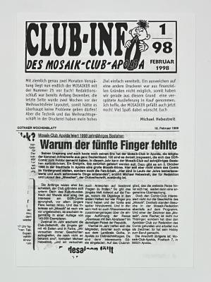 Fanzine Clubinfo 1-98 Mosaikclub Apolda Kopie
