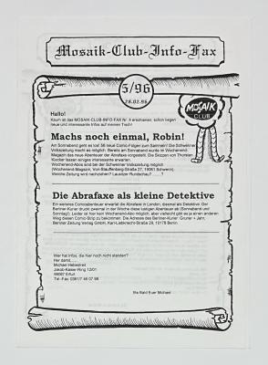 Fanzine Mosaik Clubinfo Fax 5/96